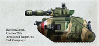 The Leman Russ Tank Elysian Dawn of the Cadian 78th Armoured Regiment's 2nd Company