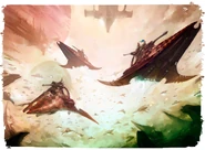 Harlequin Voidweavers gather in fighting formation