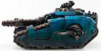 An unmarked Pre-Heresy Sicaran Venator believed to belong to the Alpha Legion (profile view)