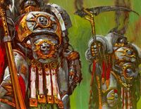 The Deathshroud, the elite bodyguard of Mortarion, Primarch of the Death Guard Legion, during the Great Crusade