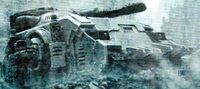 A pict-capture of a Deimos Predator Infernus on the battlefield.