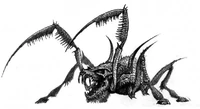 A Beast of Malal, as originally illustrated in Warhammer Fantasy Roleplay 1st Edition.