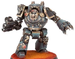 A relic Contemptor Pattern Dreadnought of the  
