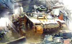 An  looted Rhino during battle.