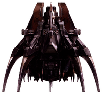 A Heresy-era Kharybdis Assault Claw that belonged to the Ashen Claws; this particular assault craft was used against the Night Lords Legion during the Battle of Kalleth.