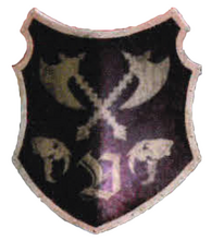 Legio Vulpa livery shield of the Warlord-class Titan Iconoclast, displaying personal livery.