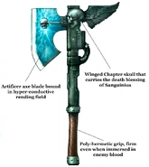 The Axe Mortalis, a master-crafted Power Axe and Chapter relic