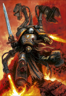 A Techmarine of the Grey Knights Chapter.