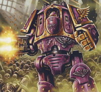 The Contemptor Pattern Dreadnought Ancient Rylanor of the Emperor's Children Traitor Legion on Istvaan III