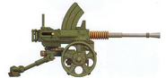 A twin-linked Heavy Stubber of the Imperial Guard on a mobile wheel-mount