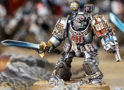A Grey Knights Apothecary arrayed in his fearsome panoply of war