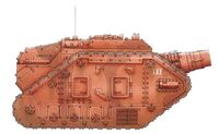 A Thunderer Siege Tank of the Martian Skitarii regiments.