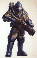 Veletarii of the 6629th Solar Auxilia; though Volkite Weapons were being supplanted by other, more easily manufactured weapons across the armies of the Imperium, many Veletaris units retained what examples they held