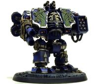 A Hellfire Pattern Chaos Dreadnought of the Alpha Legion