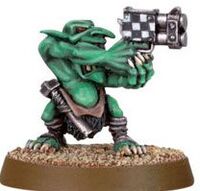 A Gretchin ready to make your day with his Grot Blasta.