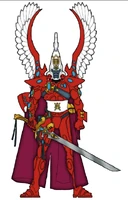 A Saim-Hann Autarch. The colour of an Autarch's faceplate defines that of the warriors in his warhost.