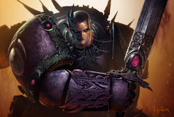 A mutated Chaos Space Marine of the .