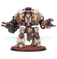 A Pre-Heresy White Scars Legion Leviathan Siege Dreadnought armed with a Leviathan Storm Cannon & Leviathan Siege Claw.
