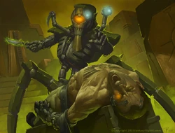 Szeras conducts a vivisection on a live patient in order to examine  anatomy.