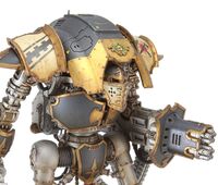 A close-up view of the front of a House Makabius Cerastus Knight-Castigator