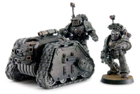 A Legiones Astartes Rapier armed with a set of Quad Heavy Bolters.