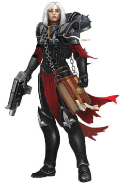 adepta sororitas (warhammer 40k) drawn by moonface