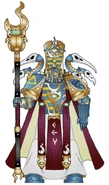 A Thousand Sons Exalted Sorcerer, Odym Venedru; note that he bears a Tizcan scarab staff, a remnant of the Order of Prescient Astromancers
