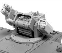 An Infernum-pattern Razorback turret with a Multi-Melta and a Searchlight