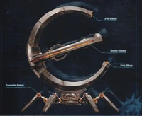 Schematic of a Necron Sentry Pylon armed with a Gauss Exterminator