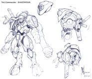 Concept art of Commander Shadowsun in her XV22 Stealthsuit.