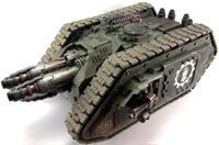 A Cerberus Heavy Tank Destroyer of the Iron Hands Legion