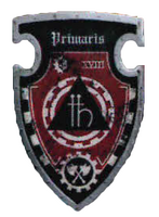 Legio Atarus Warlord Titan livery shield with personal heraldry