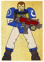 An Ultramarines Chapter Scout Marine
