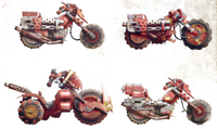 A quartet of Evil Sunz Warbikes