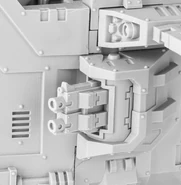One of the armoured, sponson-mounted twin-linked Heavy Bolters on an earlier mark of Thunderhawk gunship.