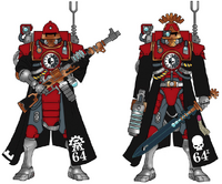 Skitarii Vanguard from Stygies VIII; in the past this Forge World has been accused of heresy and so to show their faith in the Omnissiah, Stygian uniforms incorporate the colours of Mars