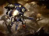 An Imperial Knights Errant lance formation in battle.