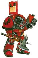 Early Librarian Terminator Armour design of the Blood Angels Chapter