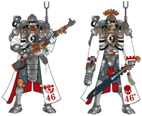 Skitarii Vanguard from Metalica; unusually, the heraldry of this Forge World's Skitarii is dictated by their battlefield role