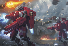 Imperial Guard tanks attack tau.png