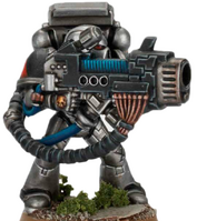 Silver Skulls Devastator Marine armed with a Plasma Gun