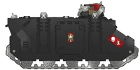 The Deathwatch Rhino Steelfist bears the iconography of the first Kill-team of Watch Company Quintus. The vehicle’s tenacious Machine Spirit has seen it weather hundreds of conflicts and still stay in service