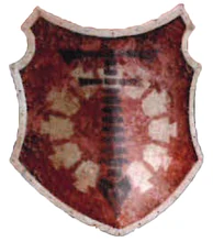 Legio Vulpa livery shield of the Warlord-class Titan Iconoclast, displaying an alternate Legio badge.