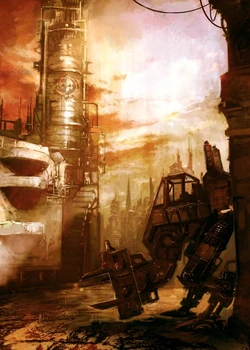 A mysteriously empty manufactorum complex on the world of Fornax Aleph.