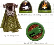 Standard Salamanders iconography inscribed on wargear.