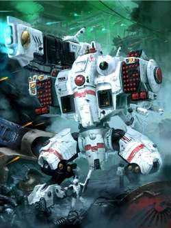 A KV128 Stormsurge in the ruins of an  