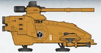 Side schematic of a TX7 Hammerhead of the T'au Sept.