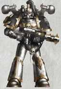 Iron Warriors.png (413 KB) Olau Tarlensis, marksman of the Iron Warriors' Metal Claw brotherhood, armed with a Meltagun.