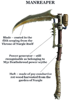 Manreaper, the daemonic Power Scythe wielded by Typhus, the Herald of Nurgle