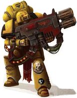 Imperial Fists Devastator Marine armed with a Multi-Melta